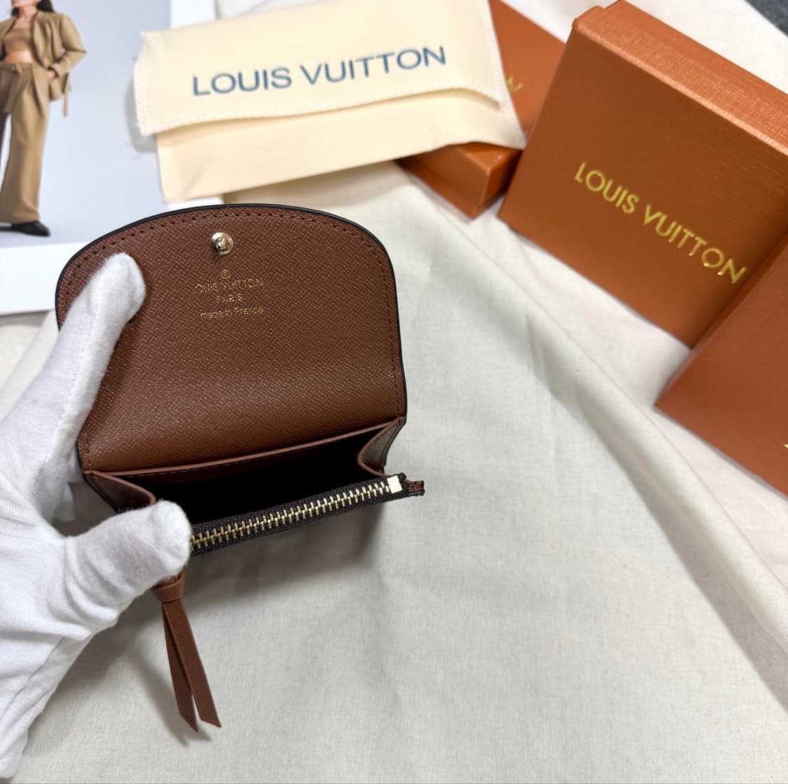 루이비통 모노그램 로잘리 코인퍼스 카드지갑 브라운 풀박스 상품이미지5