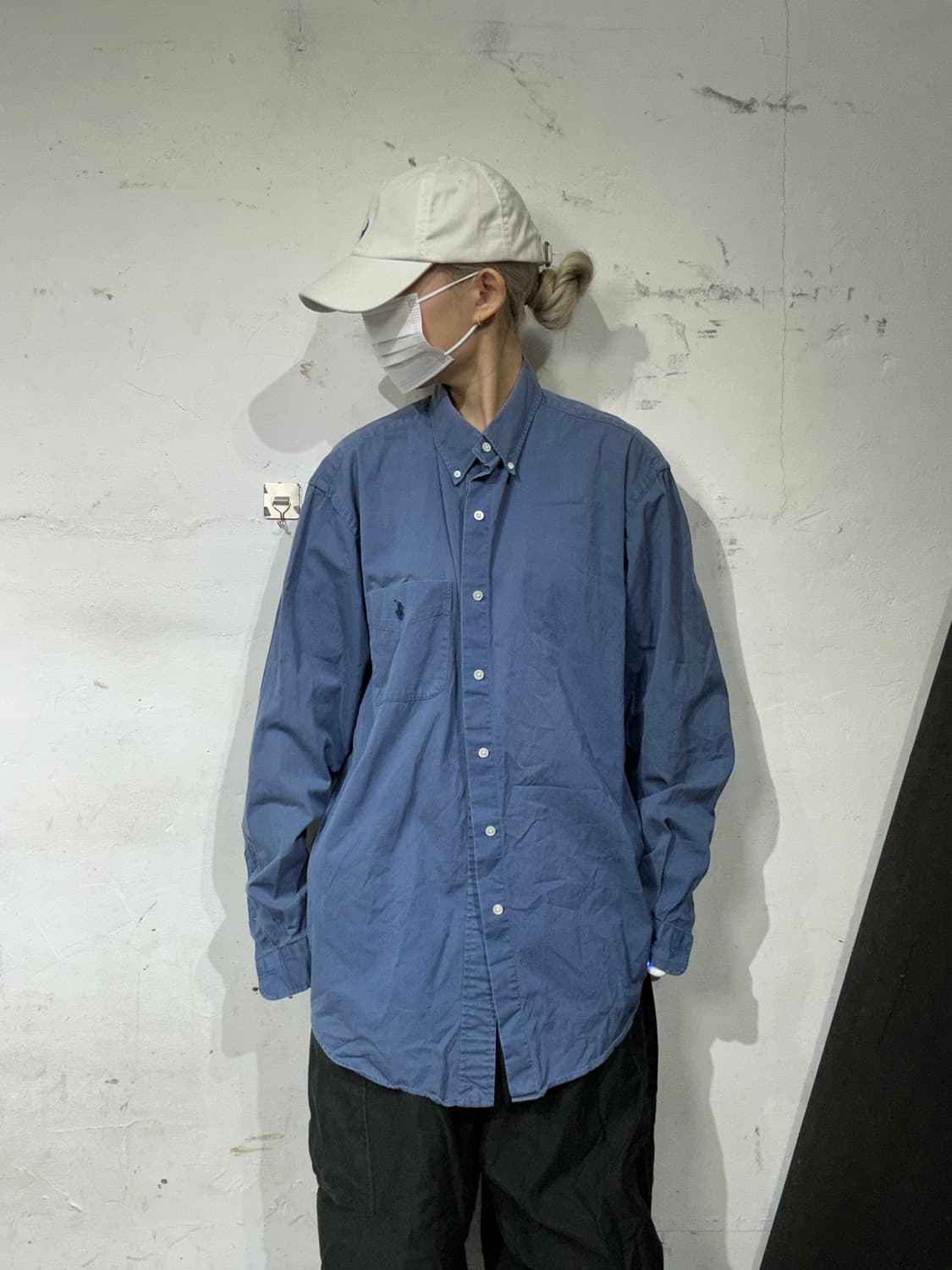 90s 폴로 랄프 로렌 블루 오버핏 셔츠 105 상품이미지2