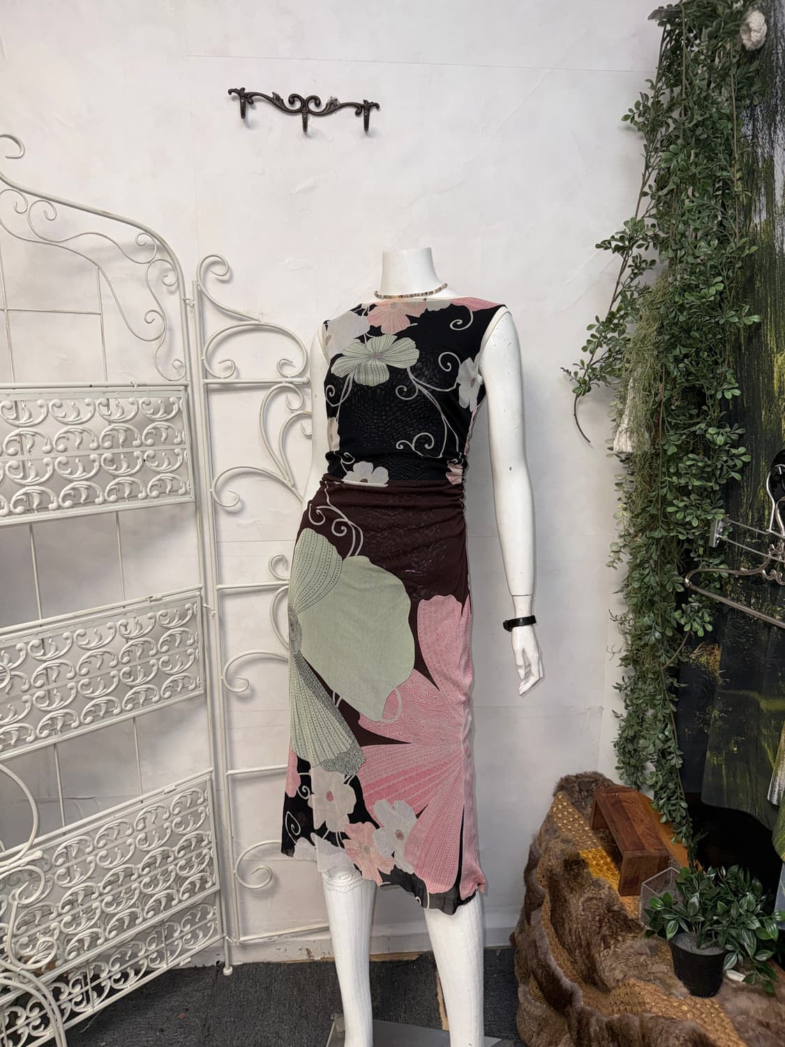 Kay Unger black pink oriental flower ops 상품이미지2