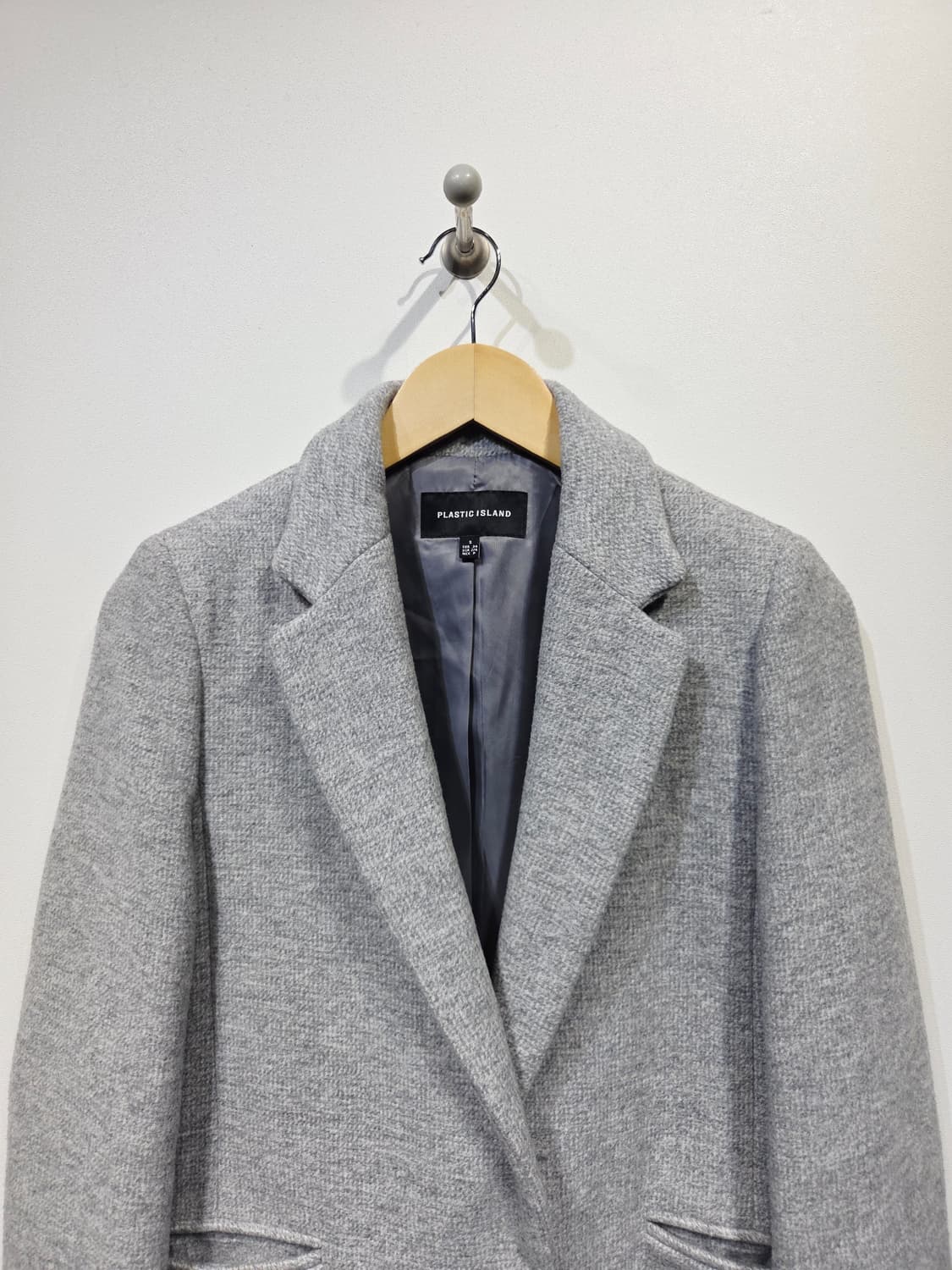 PLASTIC ISLAND 플라스틱아일랜드 그레이 하프 코트 상품이미지3