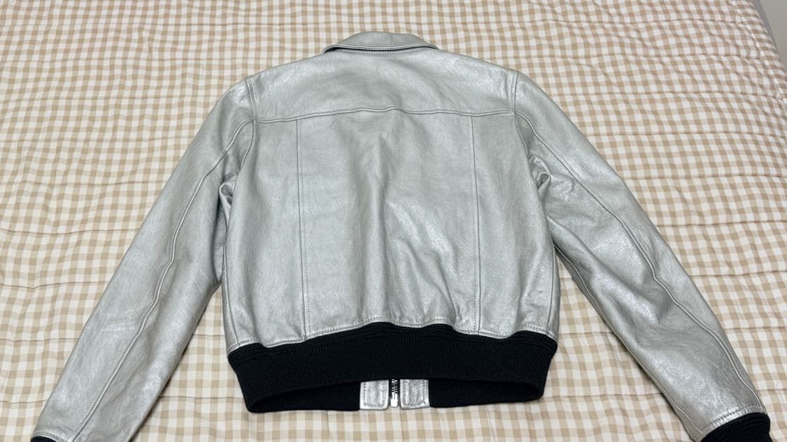 생로랑 실버 램스킨 레더자켓 상품이미지2
