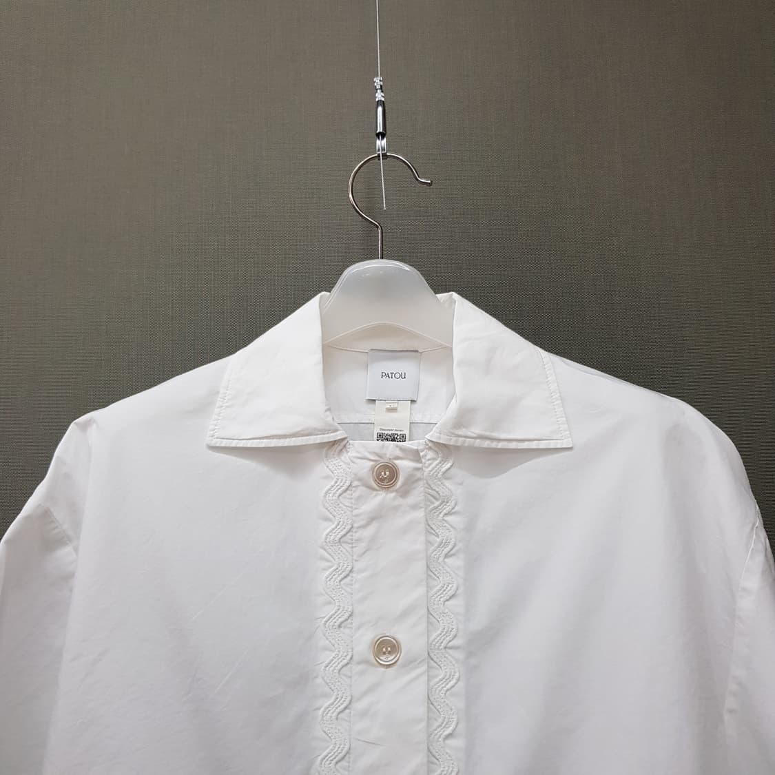 PATOU 파투 레이스 트리밍 반팔 셔츠 블라우스 S사이즈 상품이미지3