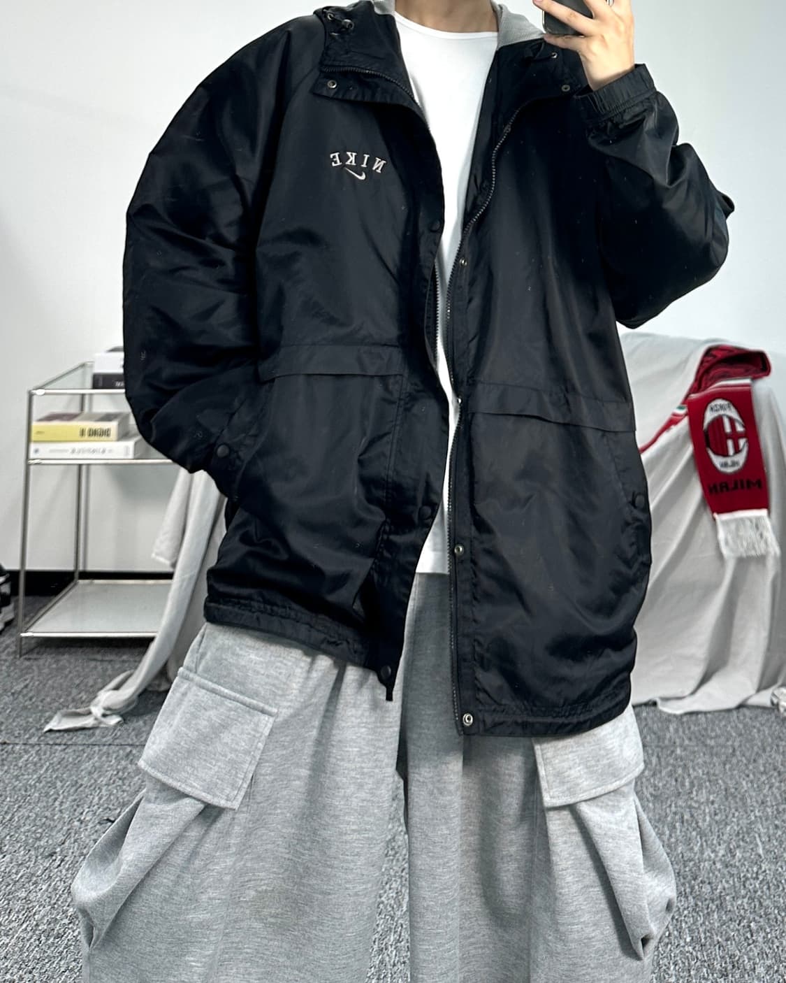 나이키 00s 빅스우시 나일론 후드 바람막이 XL 상품이미지4