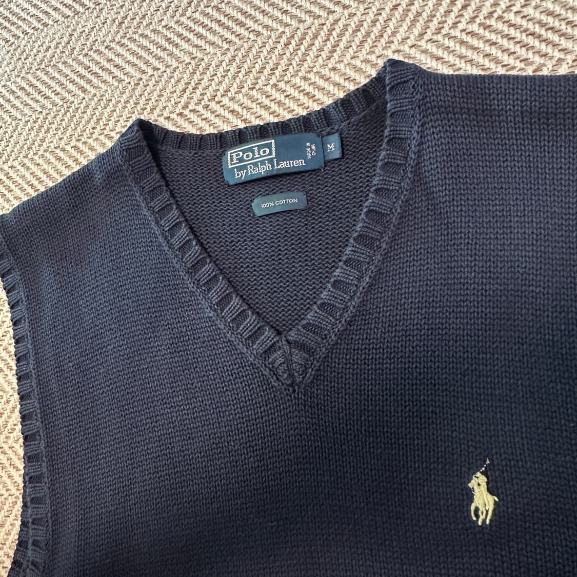 POLO RALPH LAUREN v neck kint vest navy 상품이미지3