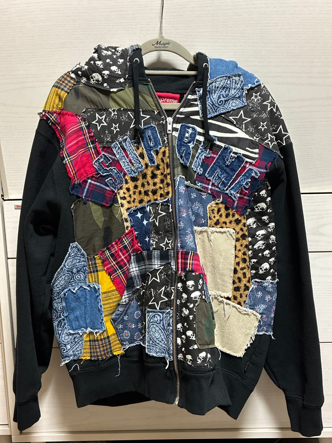 슈프림 패치워크 후드 집업(M) 상품이미지1