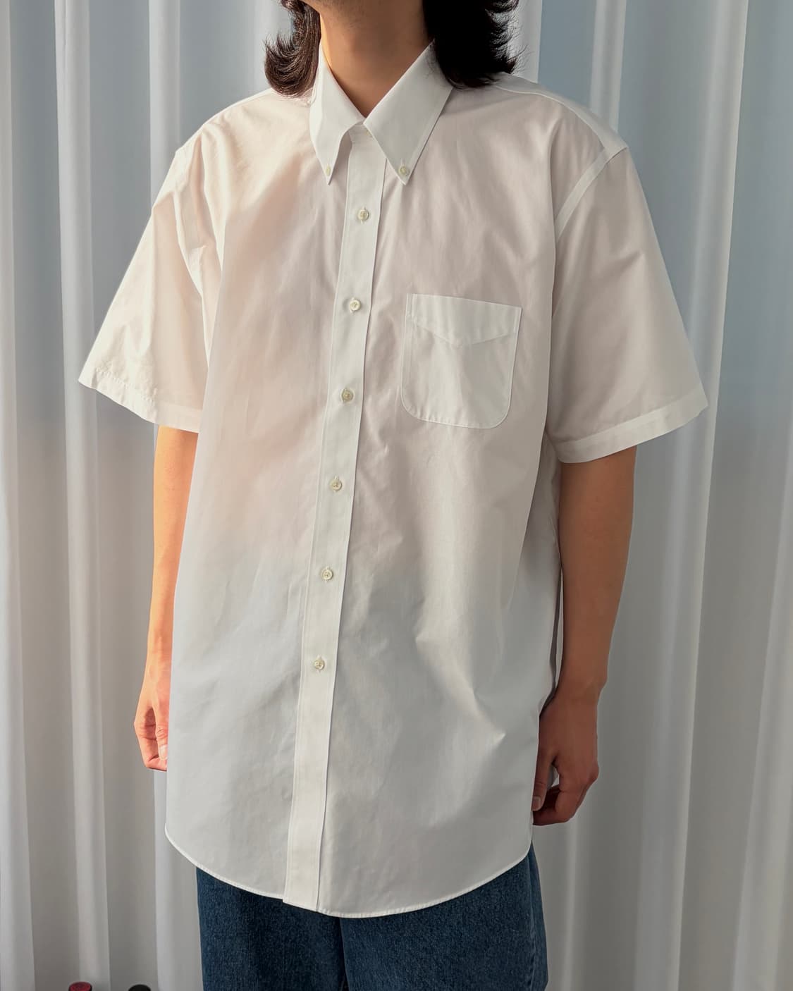 [XL-2XL]브룩스브라더스 수피마 코튼 화이트 반팔 셔츠 상품이미지3