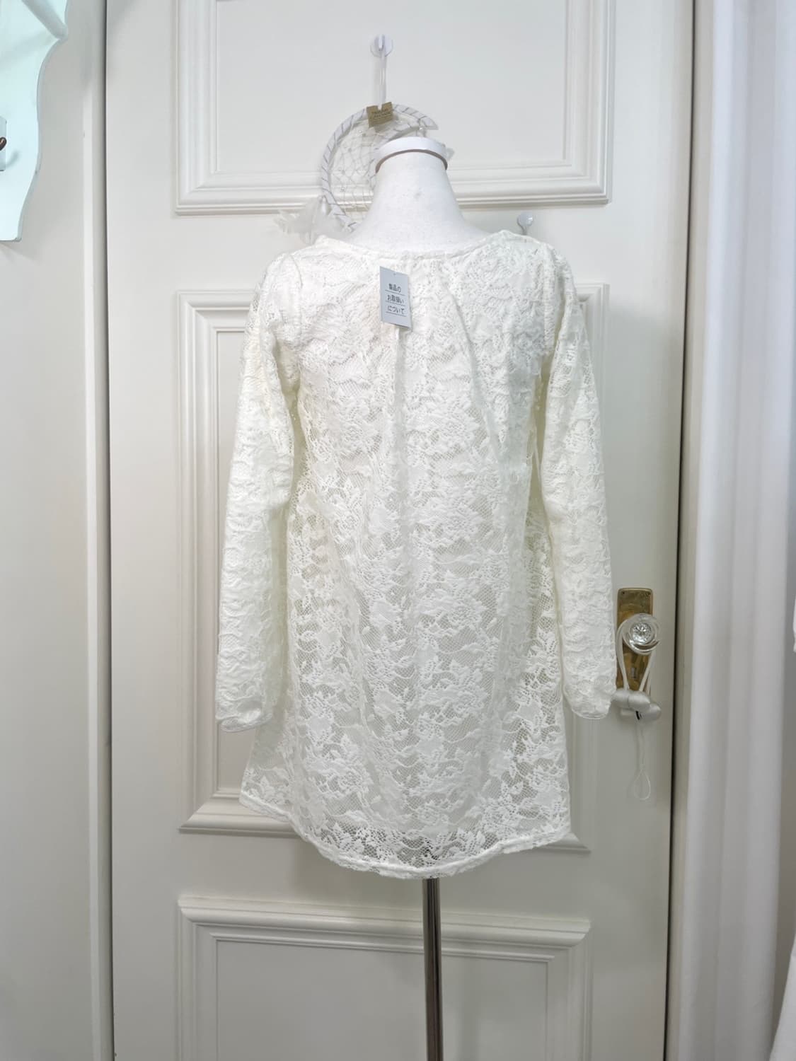 creamwhite lace velvet mini opc 상품이미지3