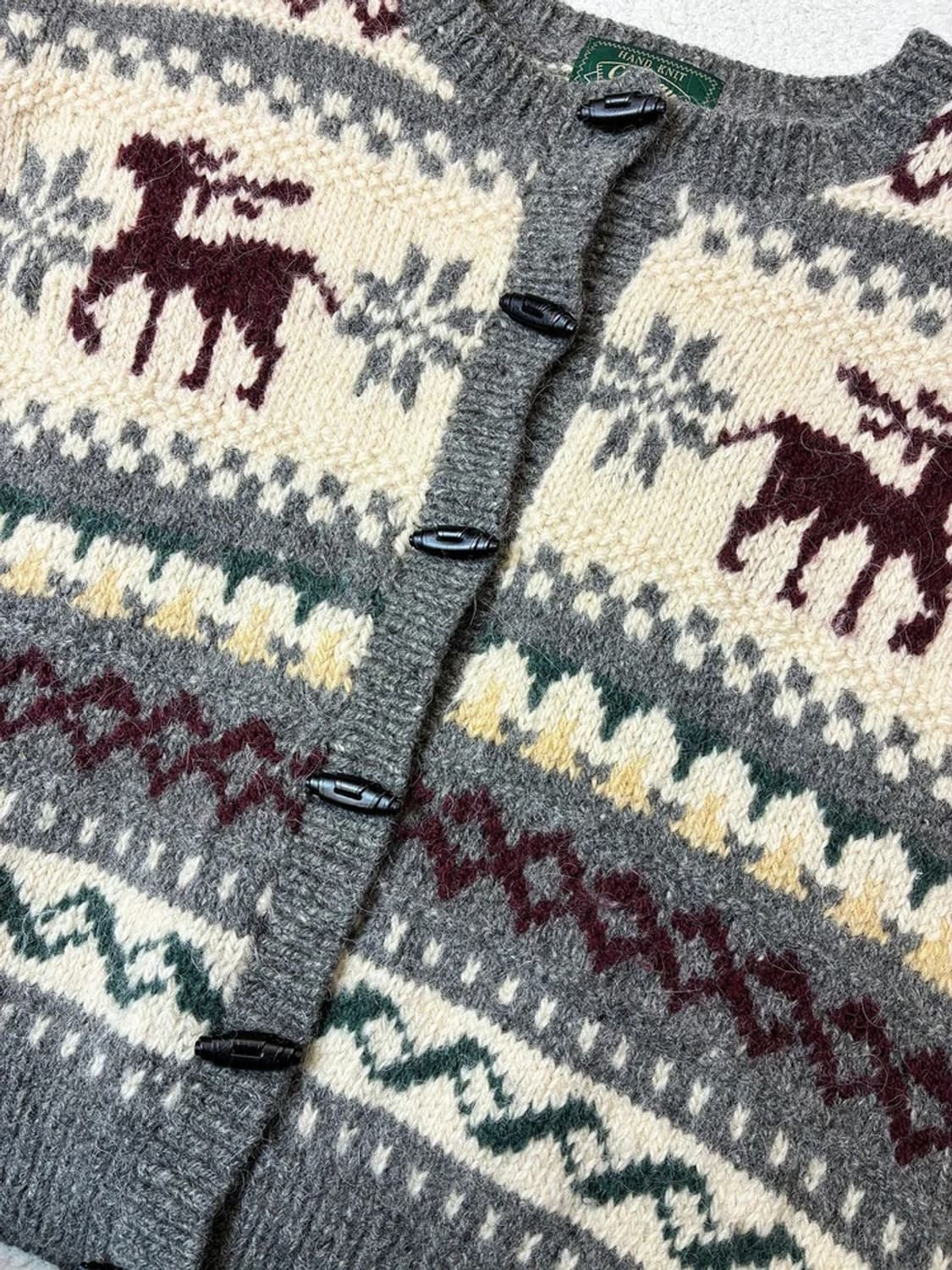 핸드니트 커도우 90's 에스닉 코위찬 패컨 울 가디건 PN6117 상품이미지3