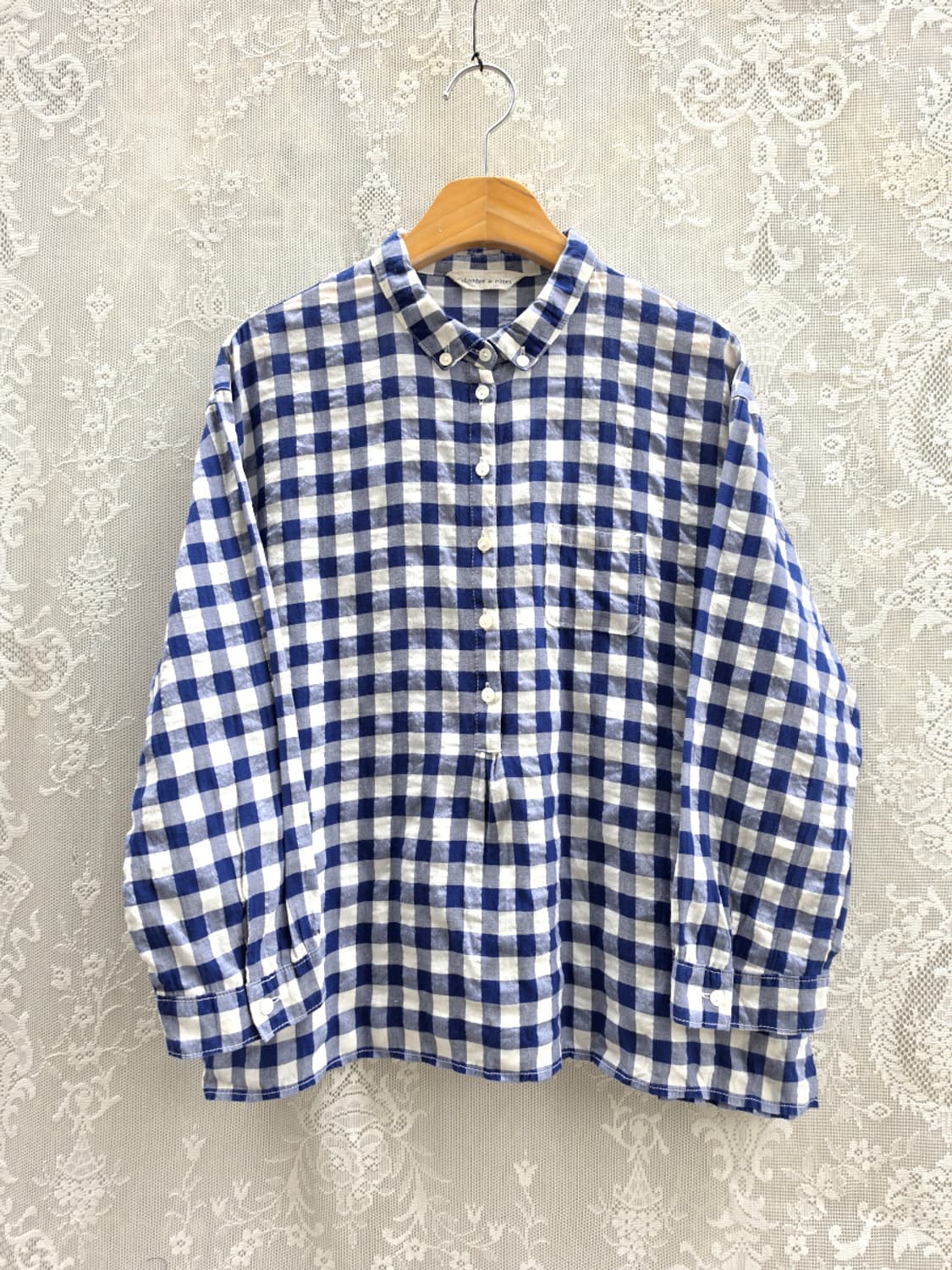 님스 깅엄 풀오버 블라우스 (made in japan) 상품이미지1