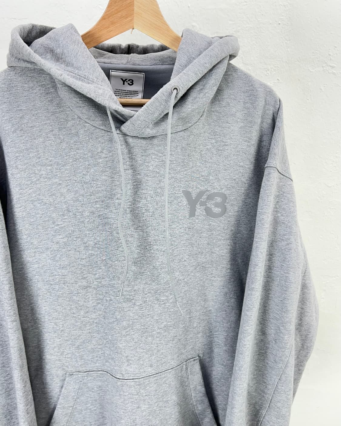 y3 그레이 헤더 클래식 체스트 로고 후디 스웨트 셔츠 상품이미지3