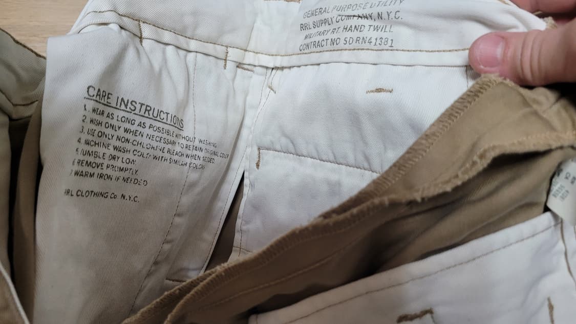 더블알엘(RRL) - 치노팬츠(뉴 밀리터리 카키) 30/30 사이즈 상품이미지7