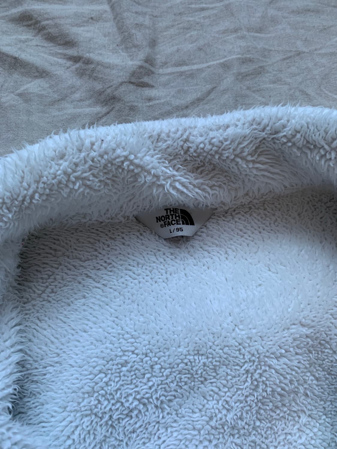 노스페이스 화이트라벨 핑크 로고 화이트 플리스 집업 상품이미지7