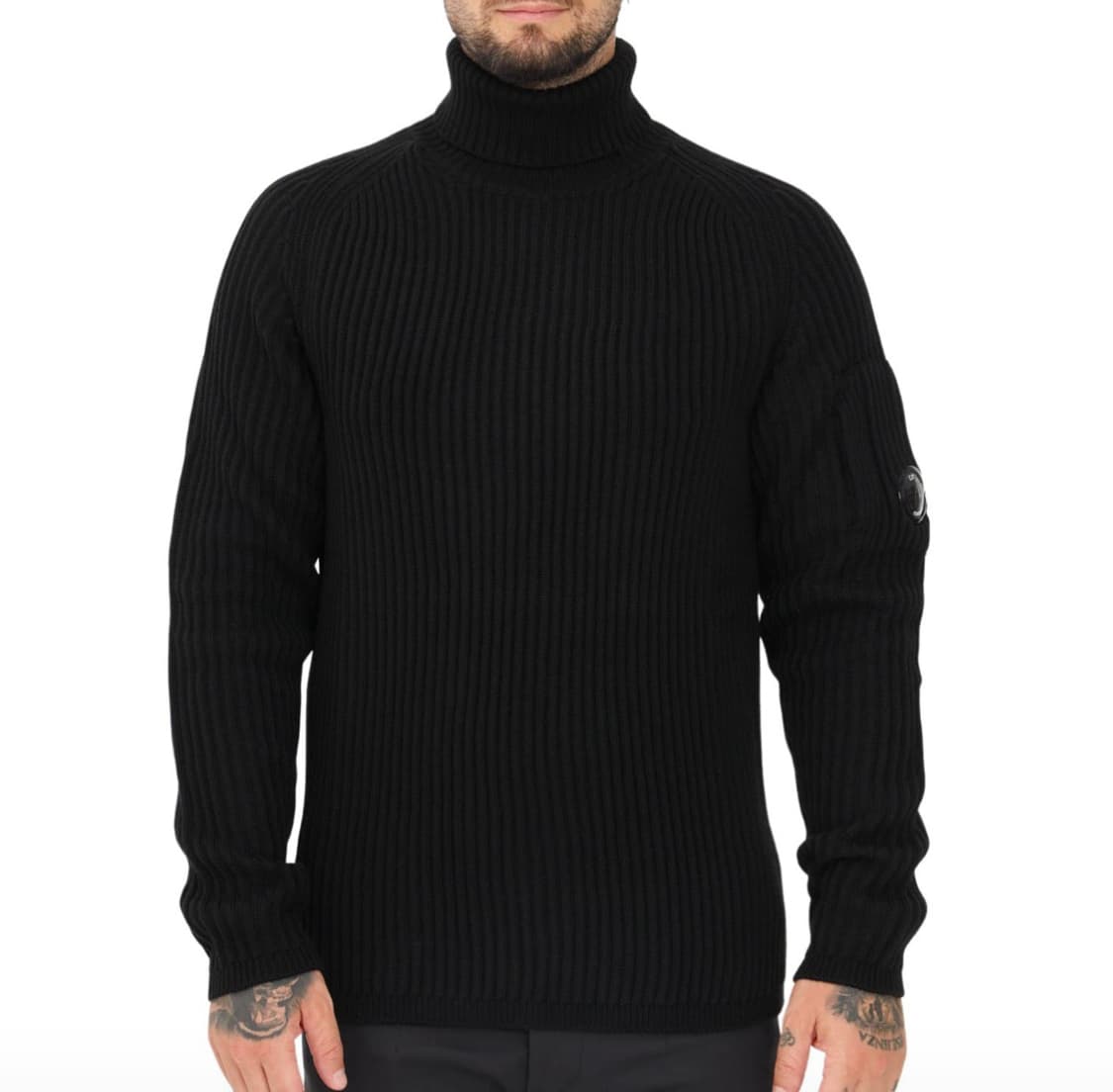 CP Company 메리노울 골지 터틀넥 니트 블랙 52(105). 상품이미지1