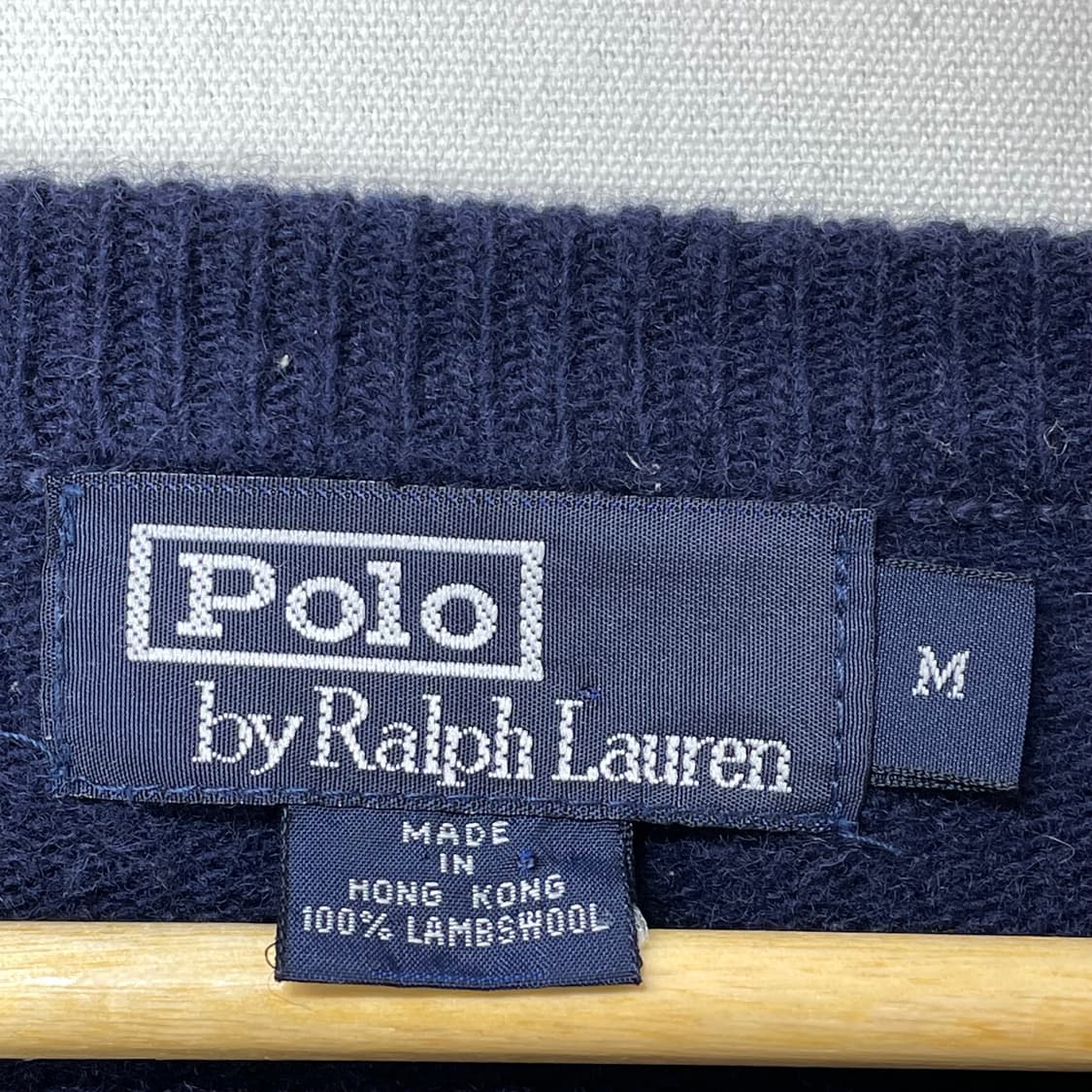 폴로 램스울 브이넥 니트 M 네이비 상품이미지3