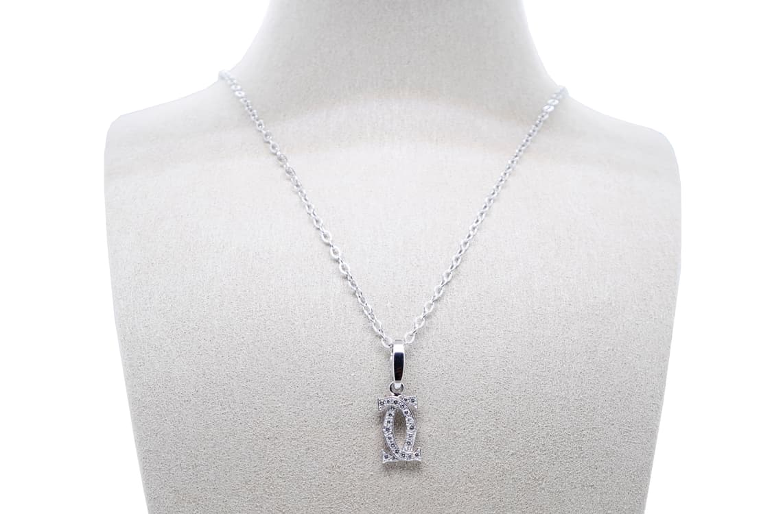 까르띠에 2C 파베 천연 다이아몬드 18K 화이트골드 목걸이 펜던트 상품이미지6