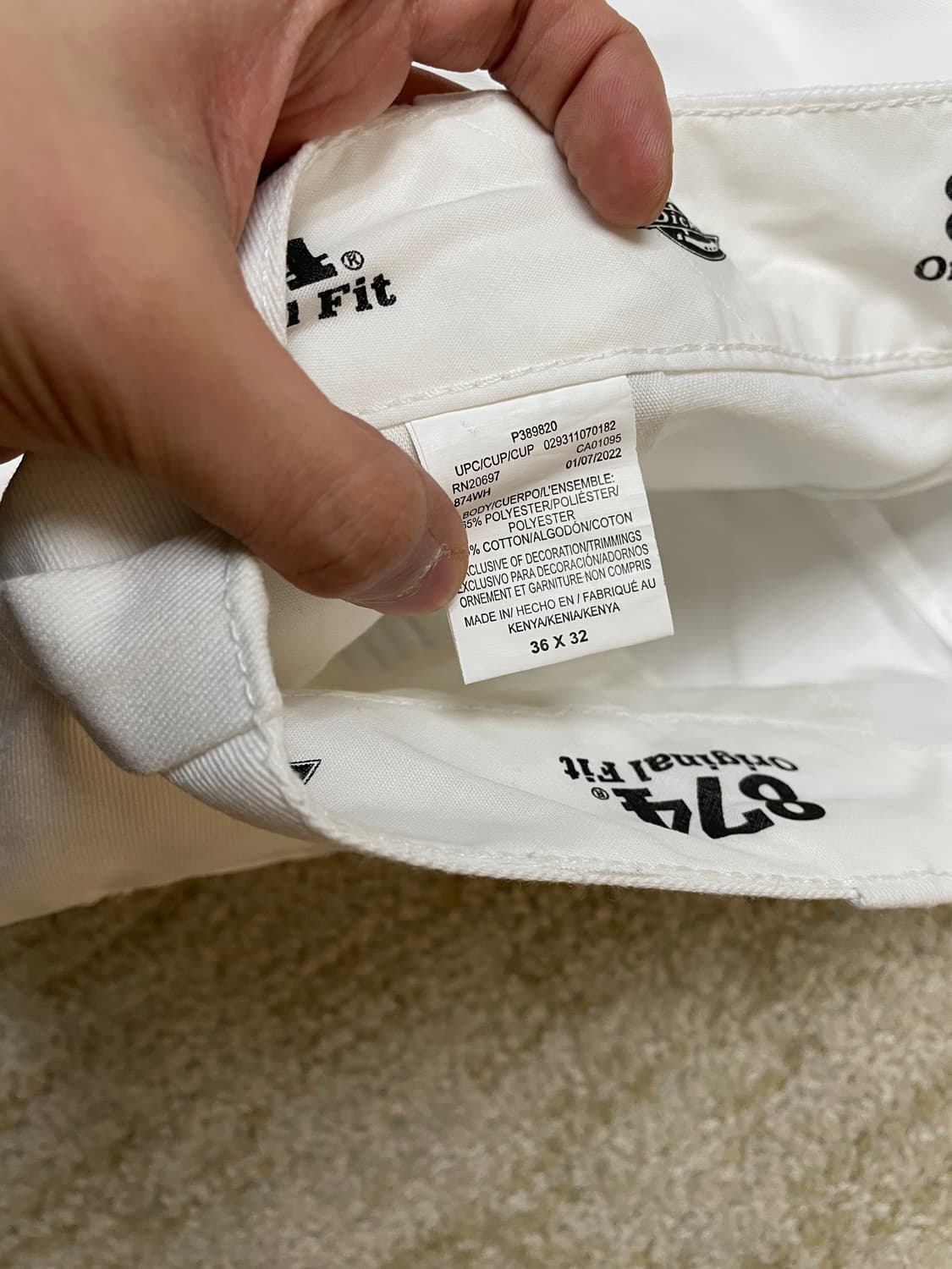 [36] 디키즈 874 화이트 36x32 극미중고 상품이미지2