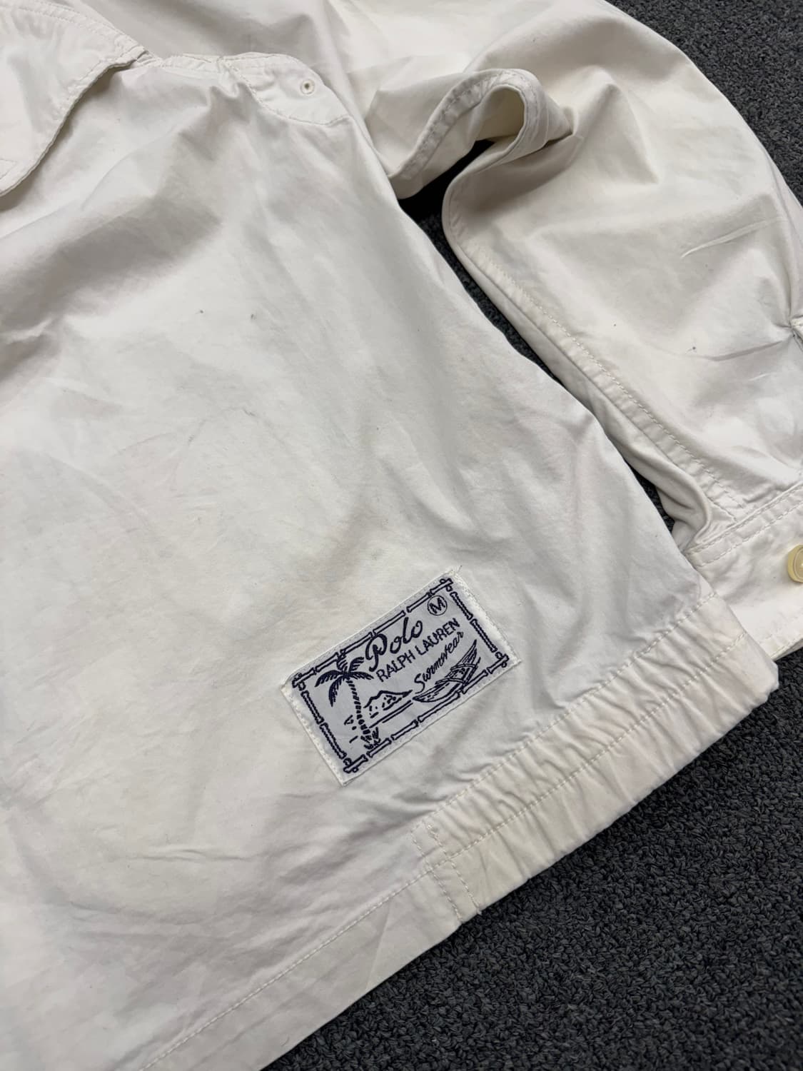 L)폴로 랄프로렌 빈티지 빅포니 화이트 코튼 투웨이 윈드브레이커 자켓 상품이미지9