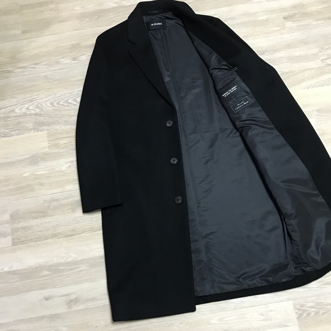 인사일런스 울 코트 M 블랙 울90% 캐시미어10% 상품이미지6