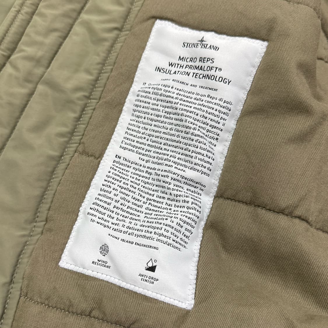 스톤 아일랜드 Micro Reps 다비드 TC 프리마로프트 카코트 S 상품이미지5