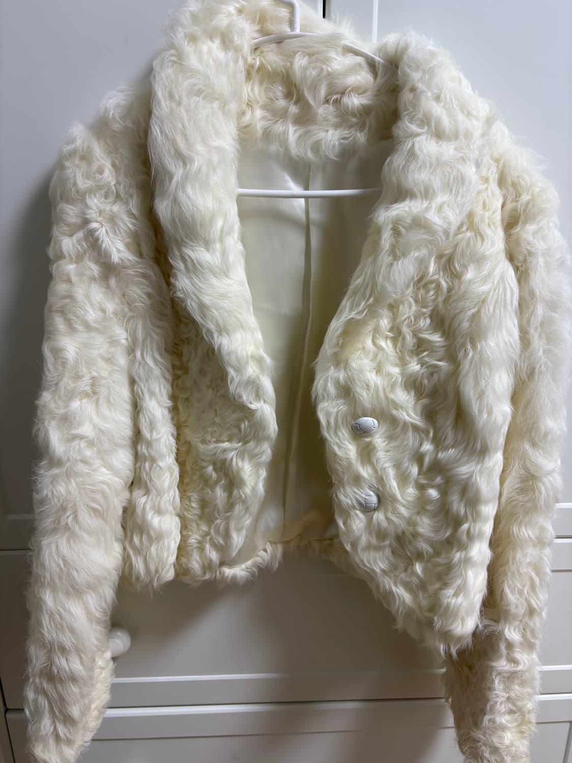 빈티지 크롭 퍼자켓 (베이지) 상품이미지1