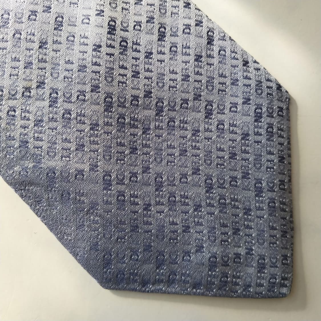 펜디 실크 블루&바이올렛 이니셜 자카드 넥타이 9cm A+등급 K1643 상품이미지8