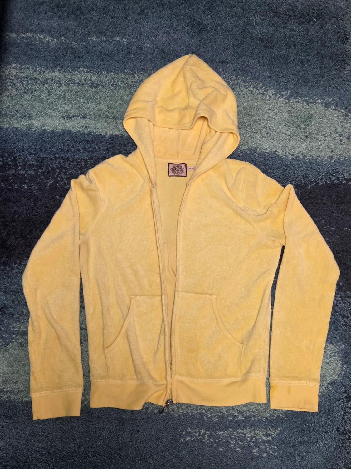 주시꾸뛰르 벨벳 테리 연노랑 후드집업 희귀져지 y2k  상품이미지1