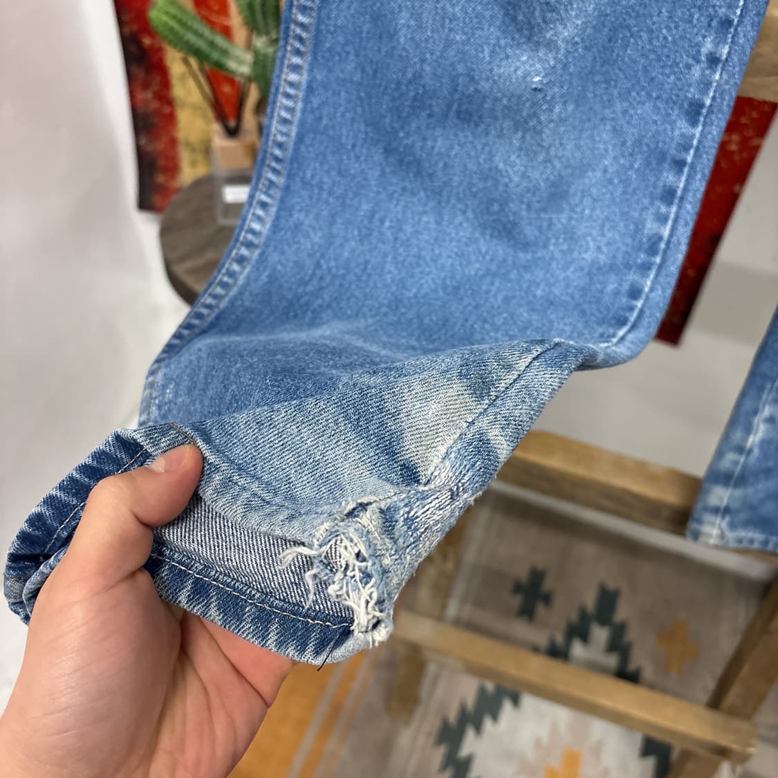 90s 디키즈 오리지널 빈티지워싱 루즈핏 워크 데님팬츠 N1038   상품이미지6