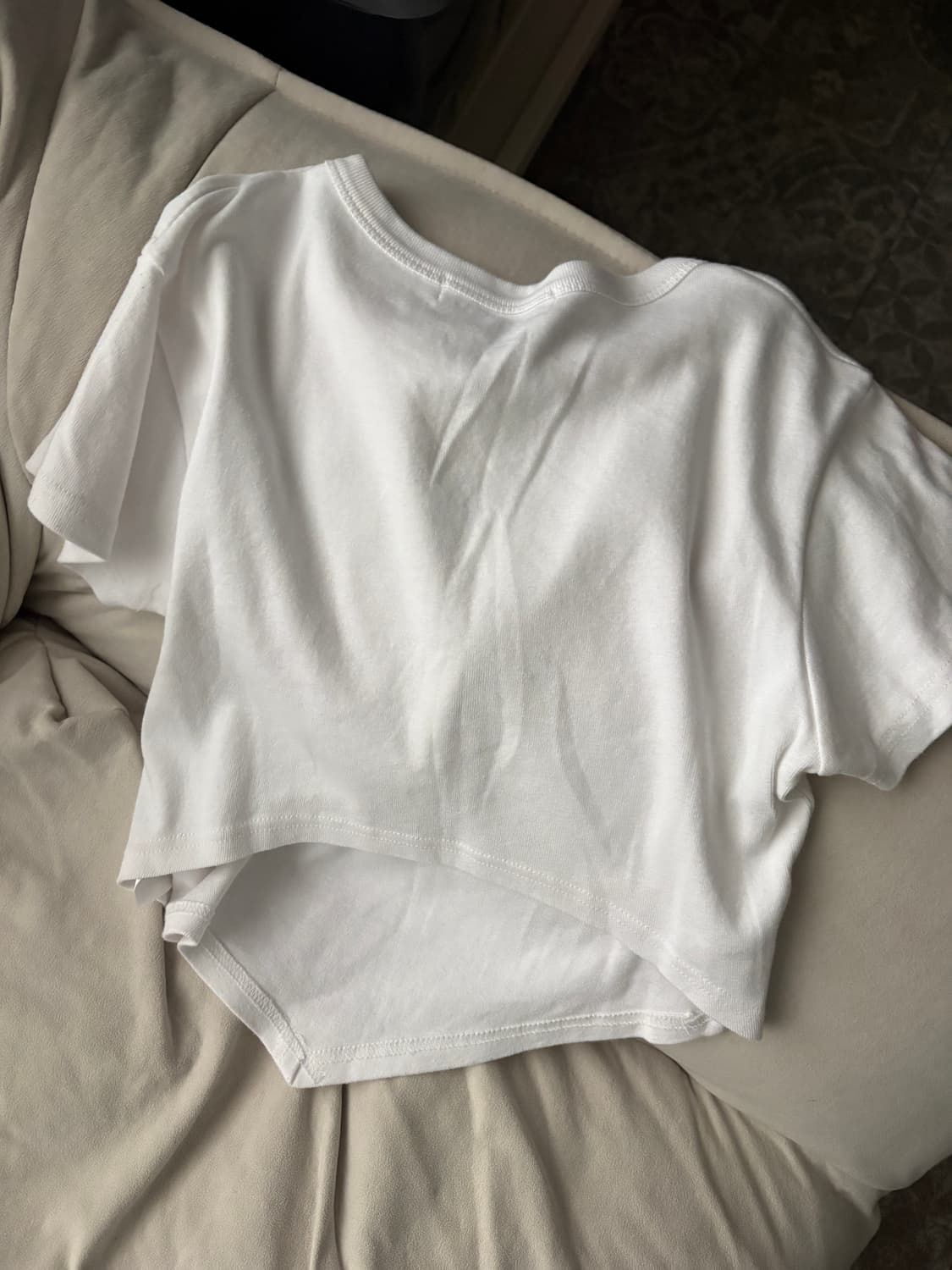 CURETTY C DIAGONAL HEMLINE T-SHIRT 화이트 상품이미지2