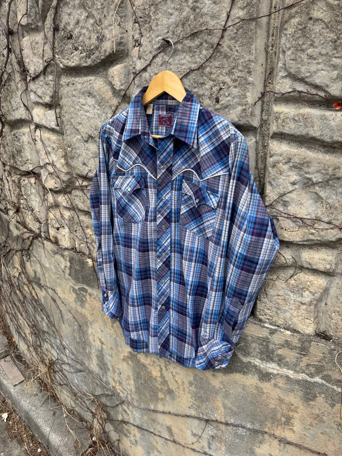 70s chute#1 빈티지 로커빌리 로데오 체크 웨스턴 셔츠 상품이미지3