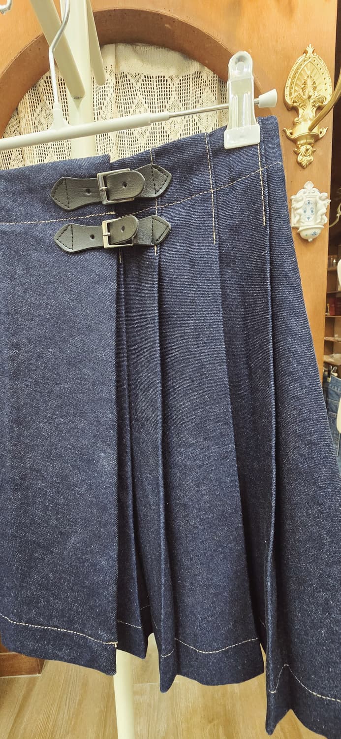허단33/ xs  메이비베이비 데님 플리츠 스커트 상품이미지2