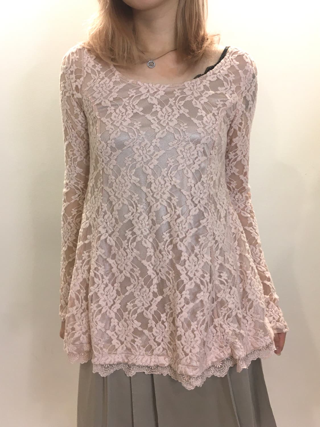 jpn vintage pink lace blouse 상품이미지2