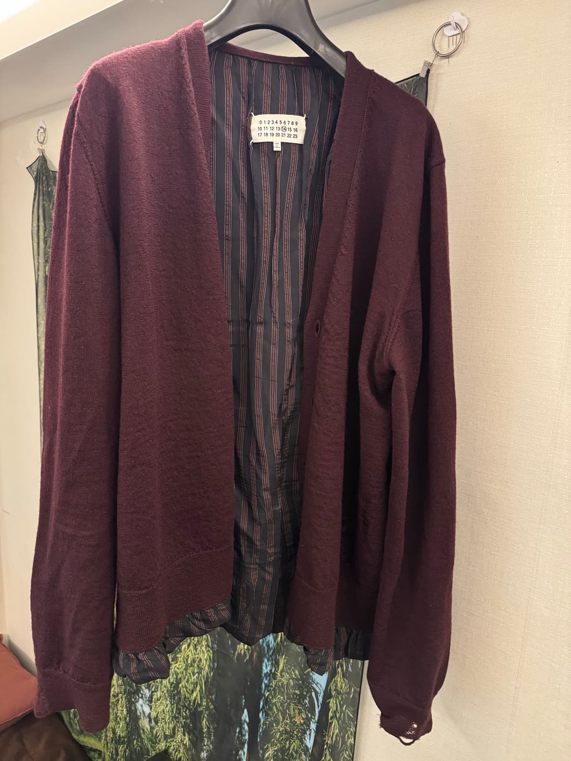 마르지엘라 레이어드 가디건 버건디 xl 상품이미지1