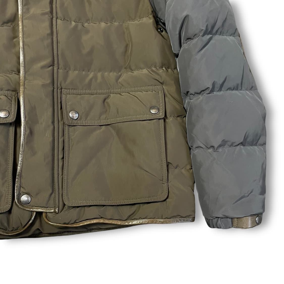 COACH 브라운 레더포인트 덕다운 후드 패딩 점퍼 S 상품이미지4