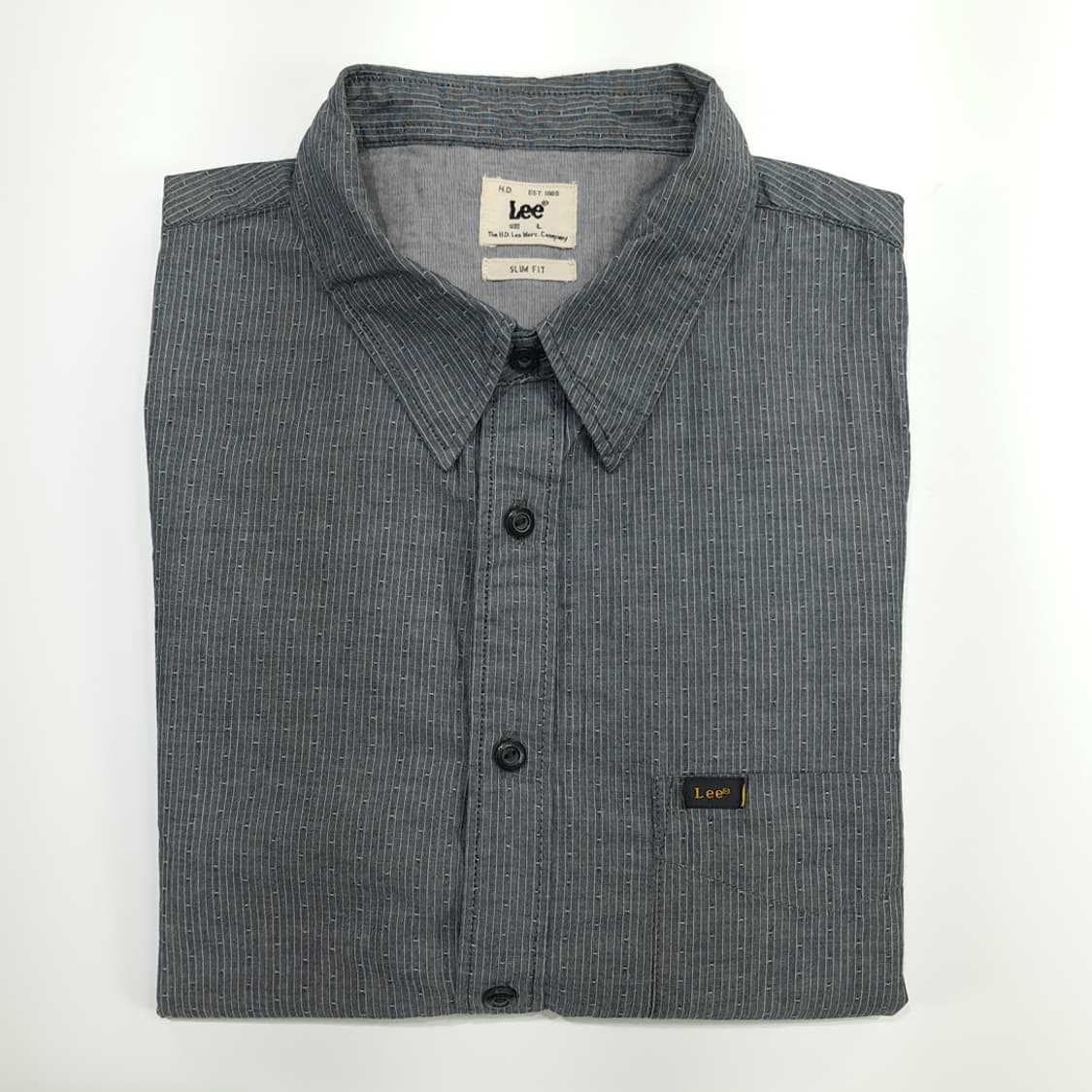 CN679 L LEE 리 도트 핀스트라이프 슬림핏 긴팔 셔츠 남방 상품이미지9