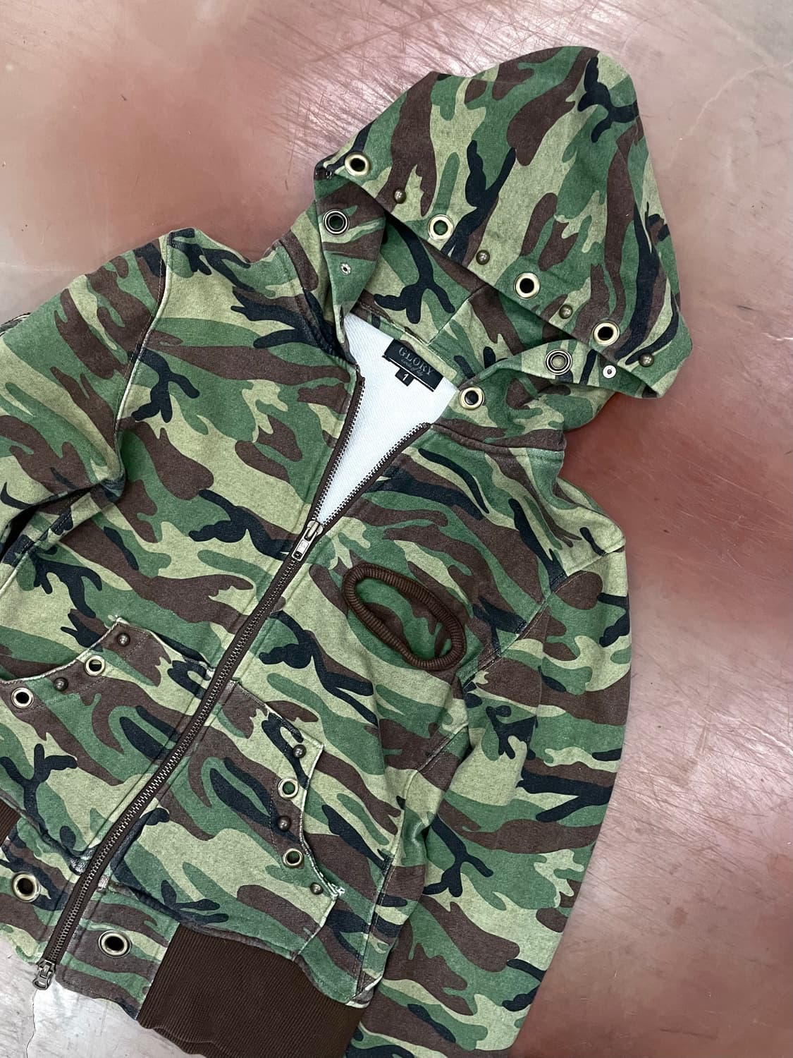 camo pattern pocket details zip-up 상품이미지4