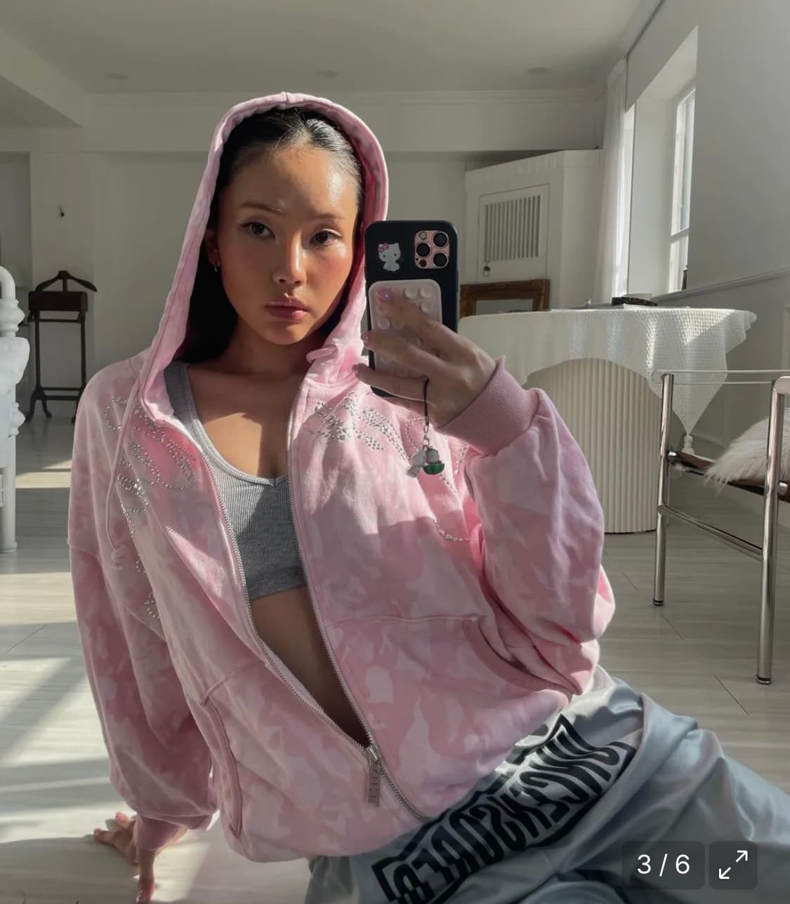 익스파이어드걸 Rhinestone Hoodie Zip Up 후드집업 상품이미지3