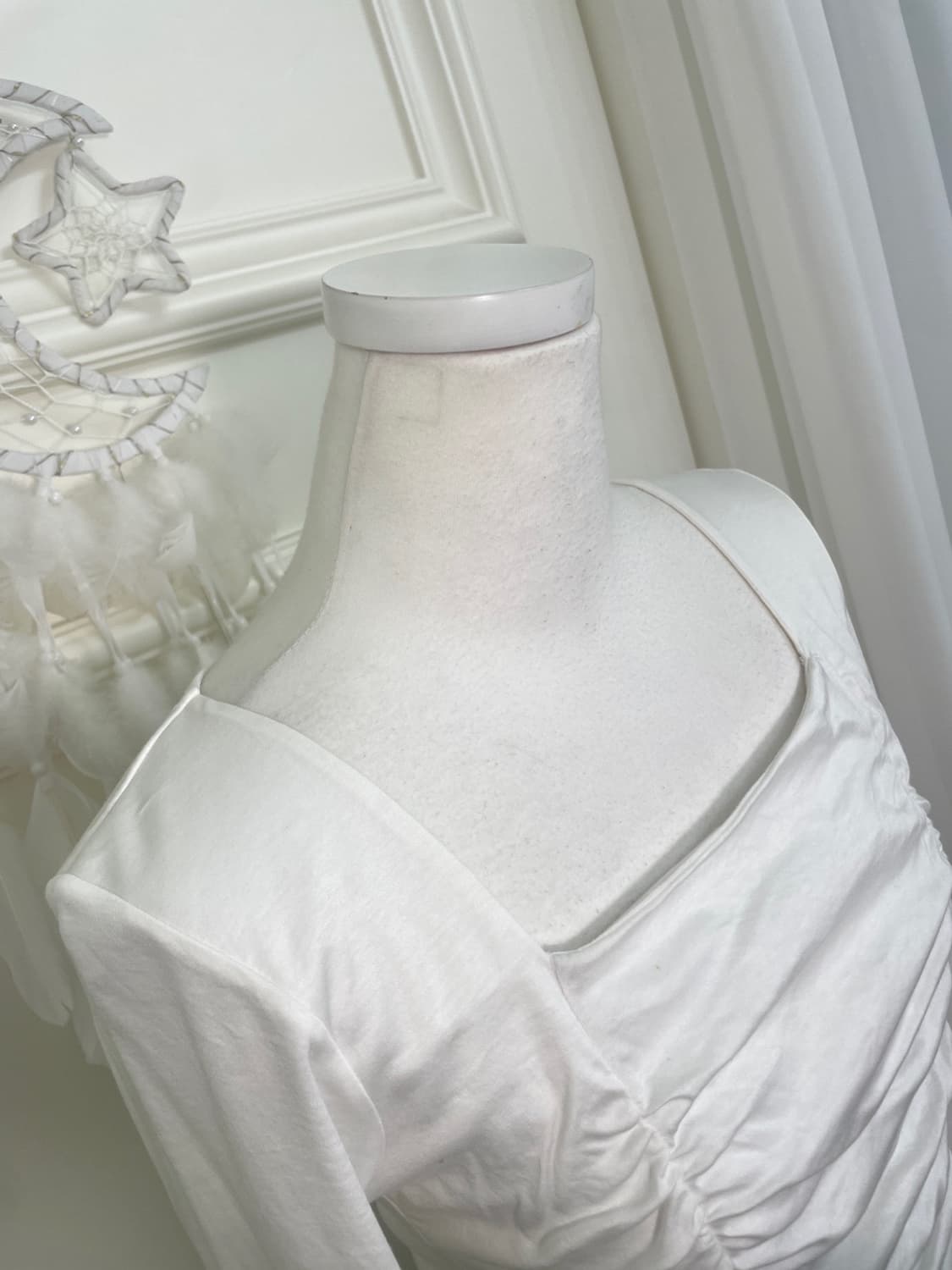 ivory shirring point basic top(size-M) 상품이미지8