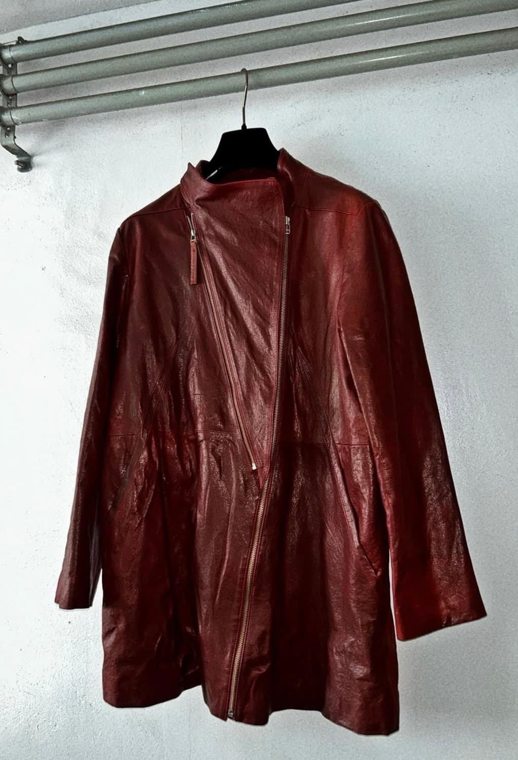 Italy high neck leather coat 상품이미지1