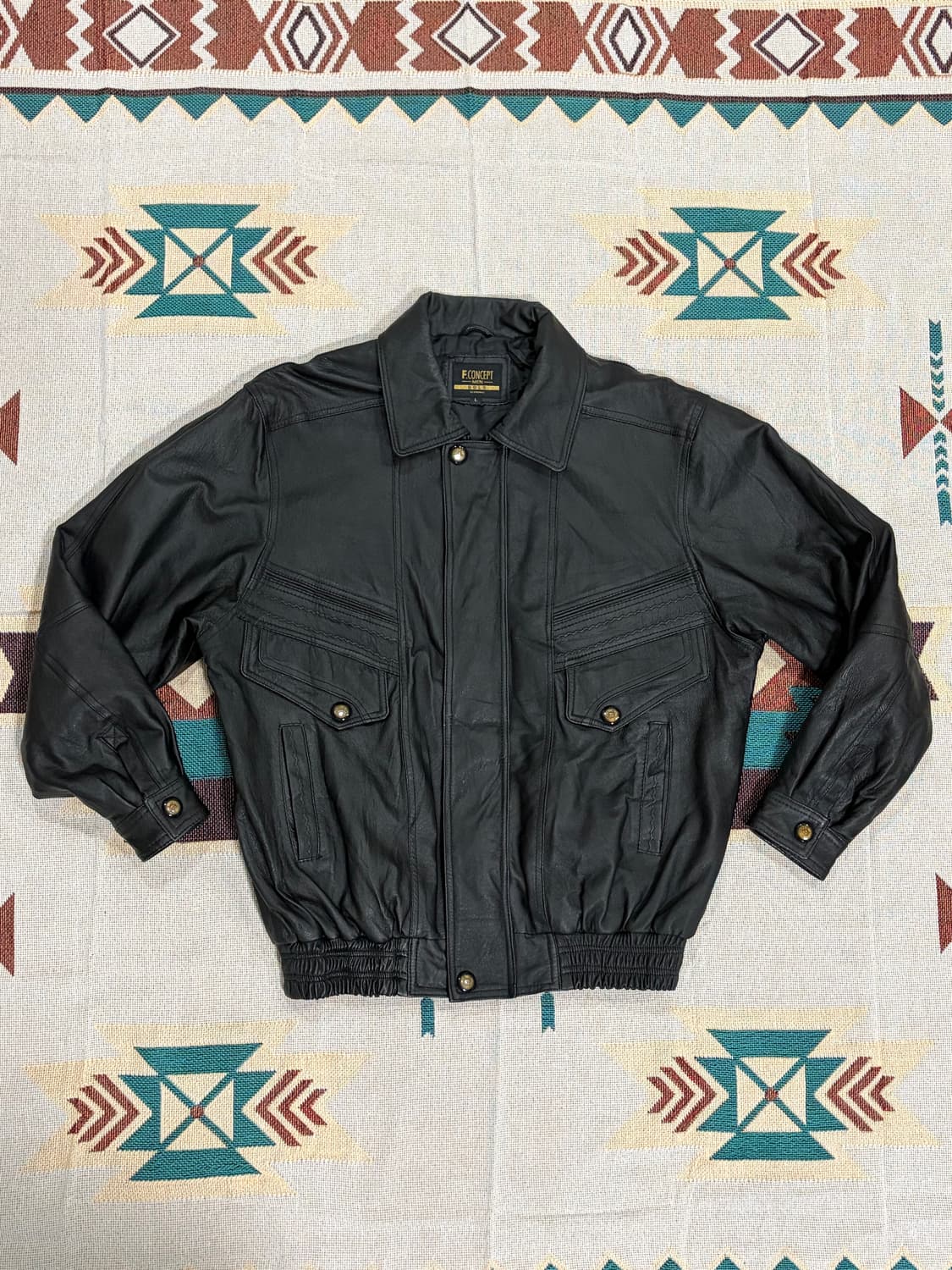 90s F.concept leather bomber jacket 상품이미지1