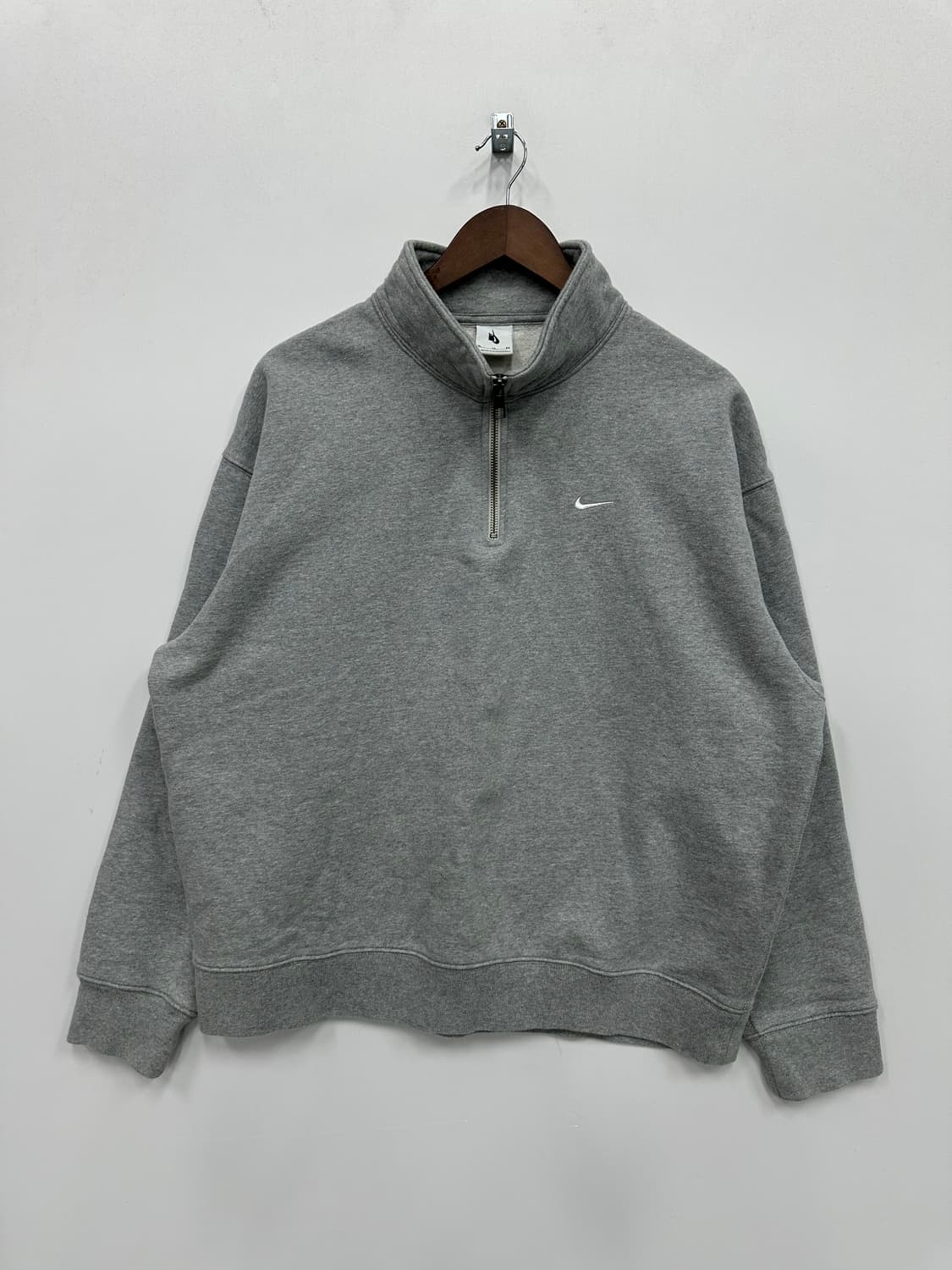 나이키 그레이 코튼 반집업 상품이미지1