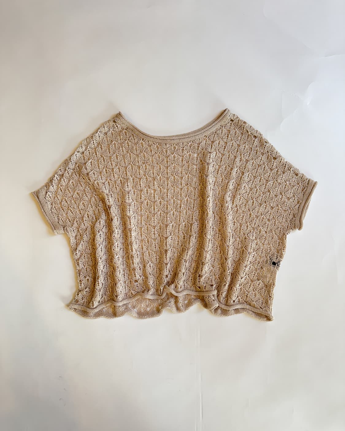 Leaf Pattern Oversized Knit Crop Top  상품이미지1