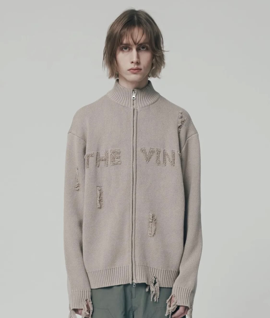 더바이닐하우스 니트집업 M 상품이미지4