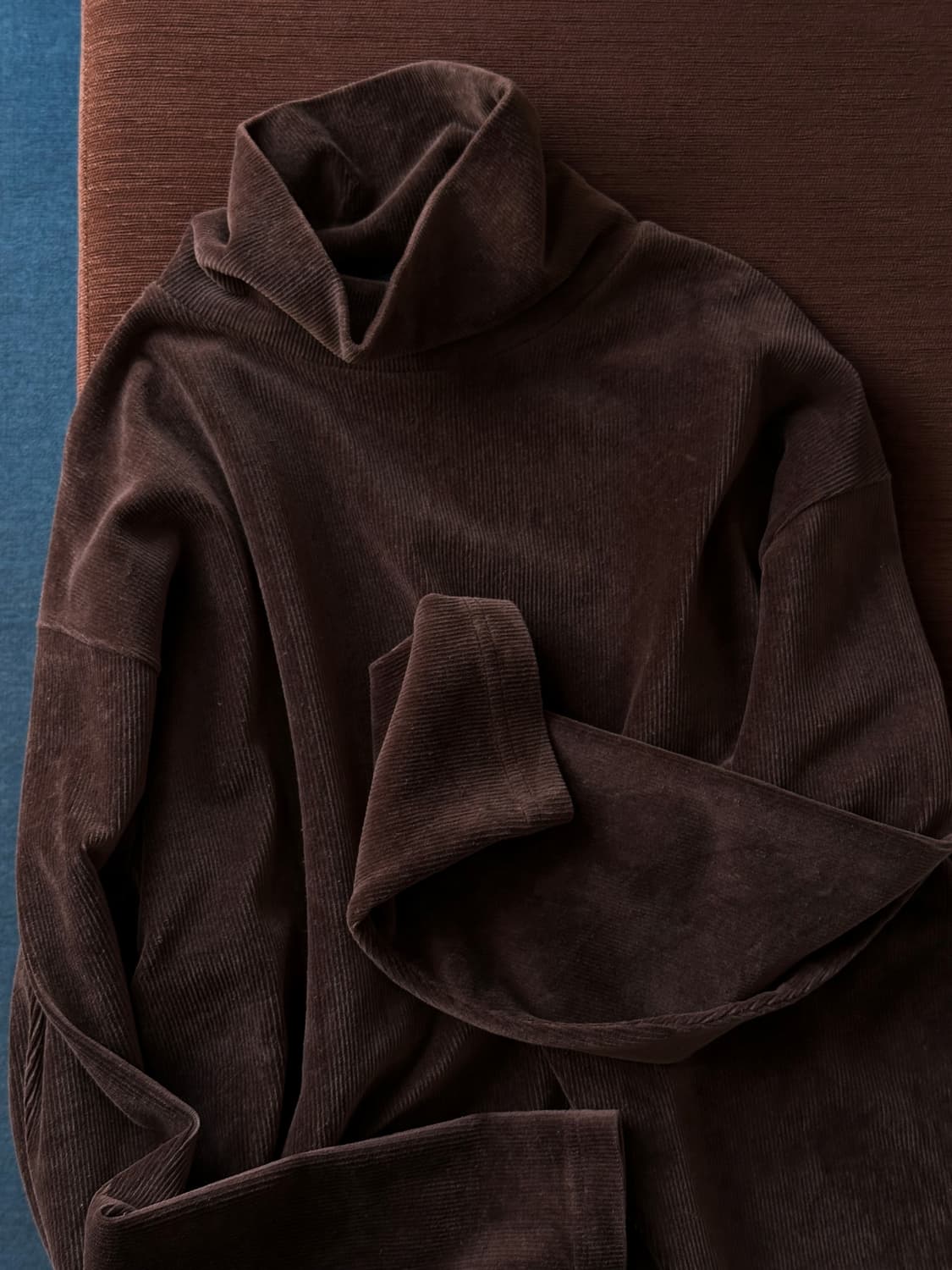 Cord fabric high neck stretched top 상품이미지1