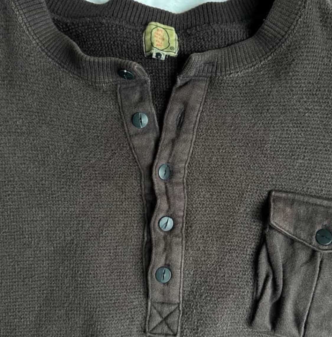 (유일매물 개희귀 )정품 베이프 og 브라운 헨리넥 니트 상품이미지4