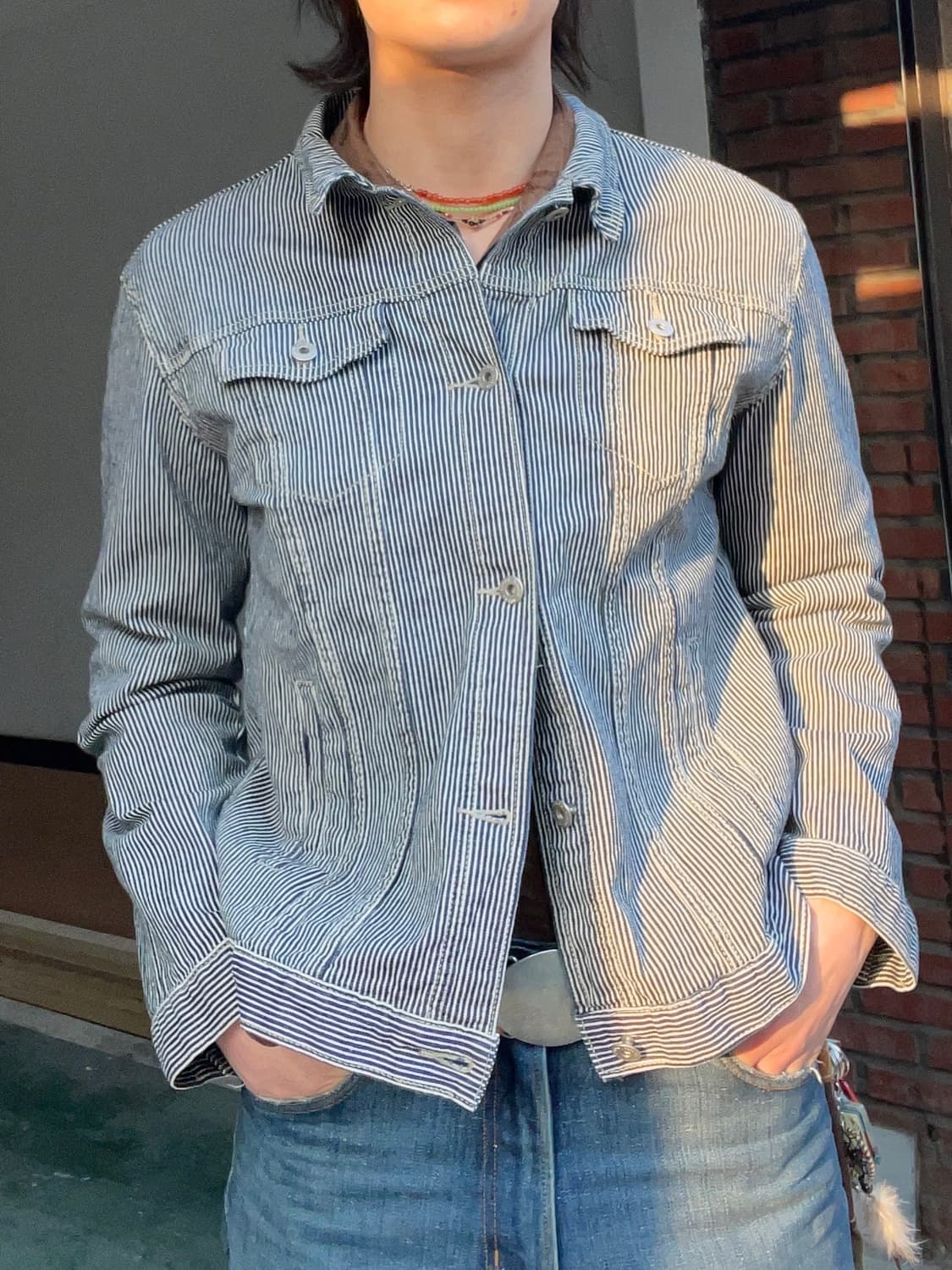 Vastic Hickory Stripe DenimTruckerJacket 상품이미지1