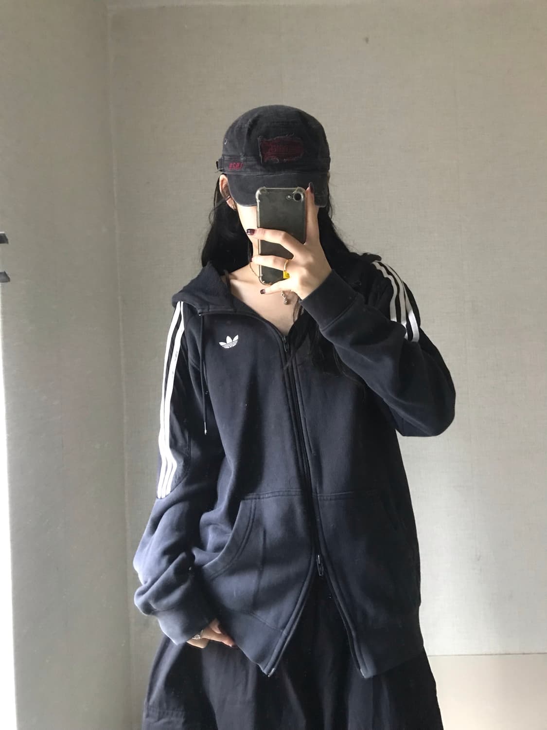 아디다스 블랙 투웨이 후드집업 상품이미지1