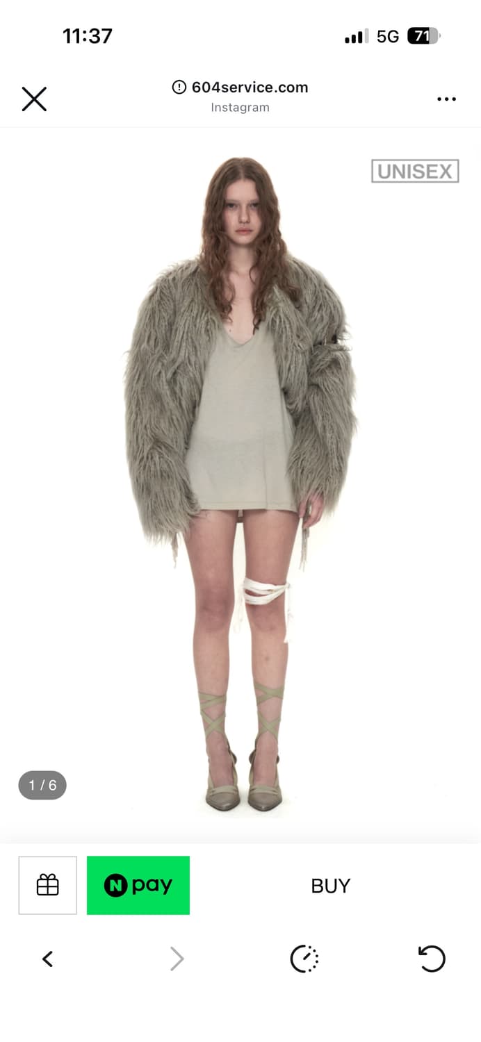 604서비스 604service 퍼자켓 세이지 그레이 상품이미지1