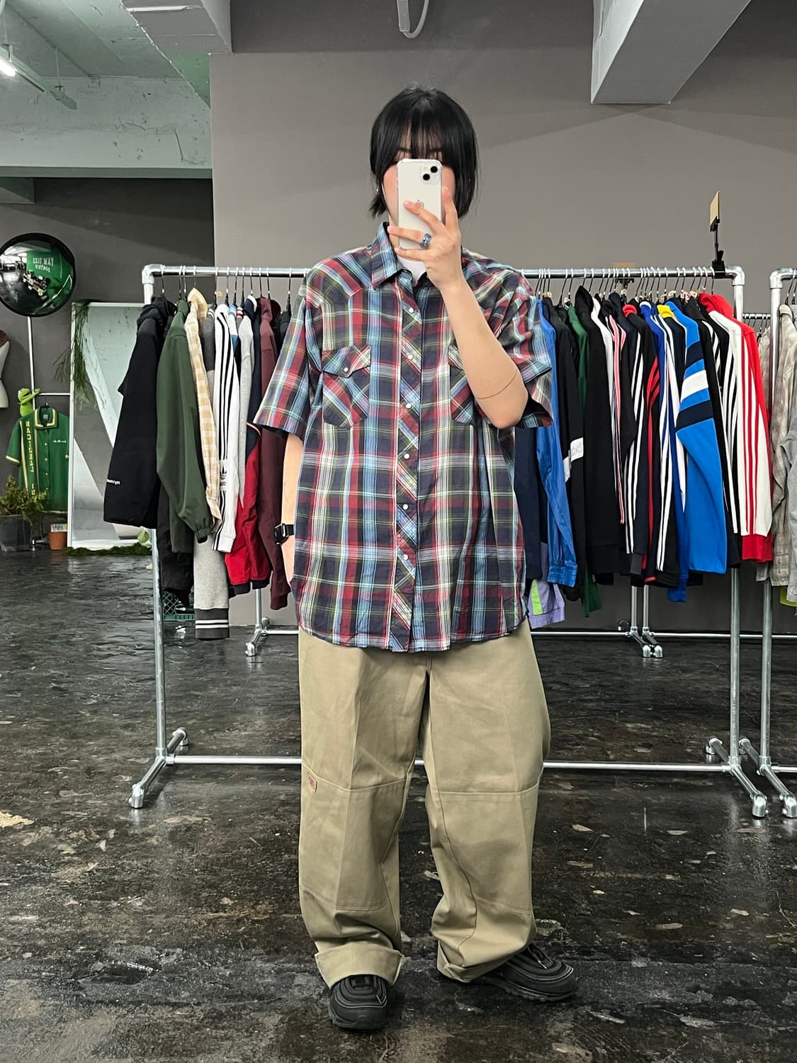 랭글러 웨스턴 체크 반팔 셔츠  상품이미지3