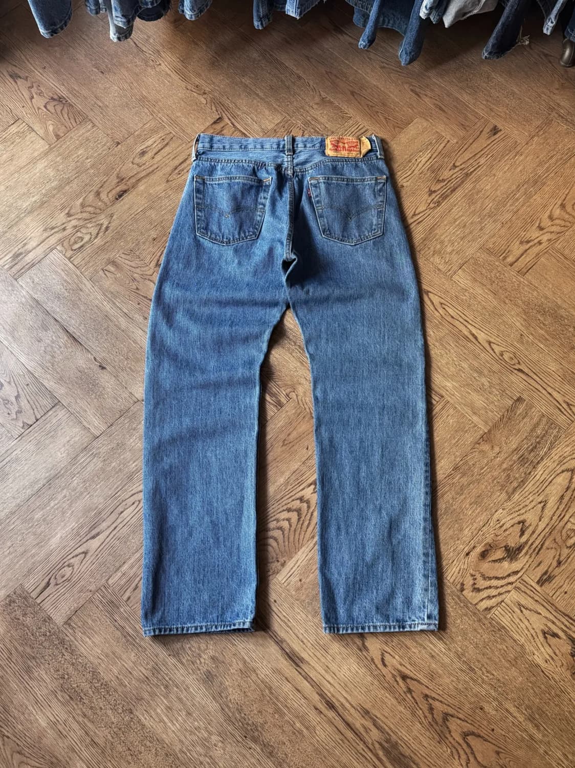 [30]리바이스 501 미디엄블루 워싱 스트레이트 데님 팬츠 상품이미지1