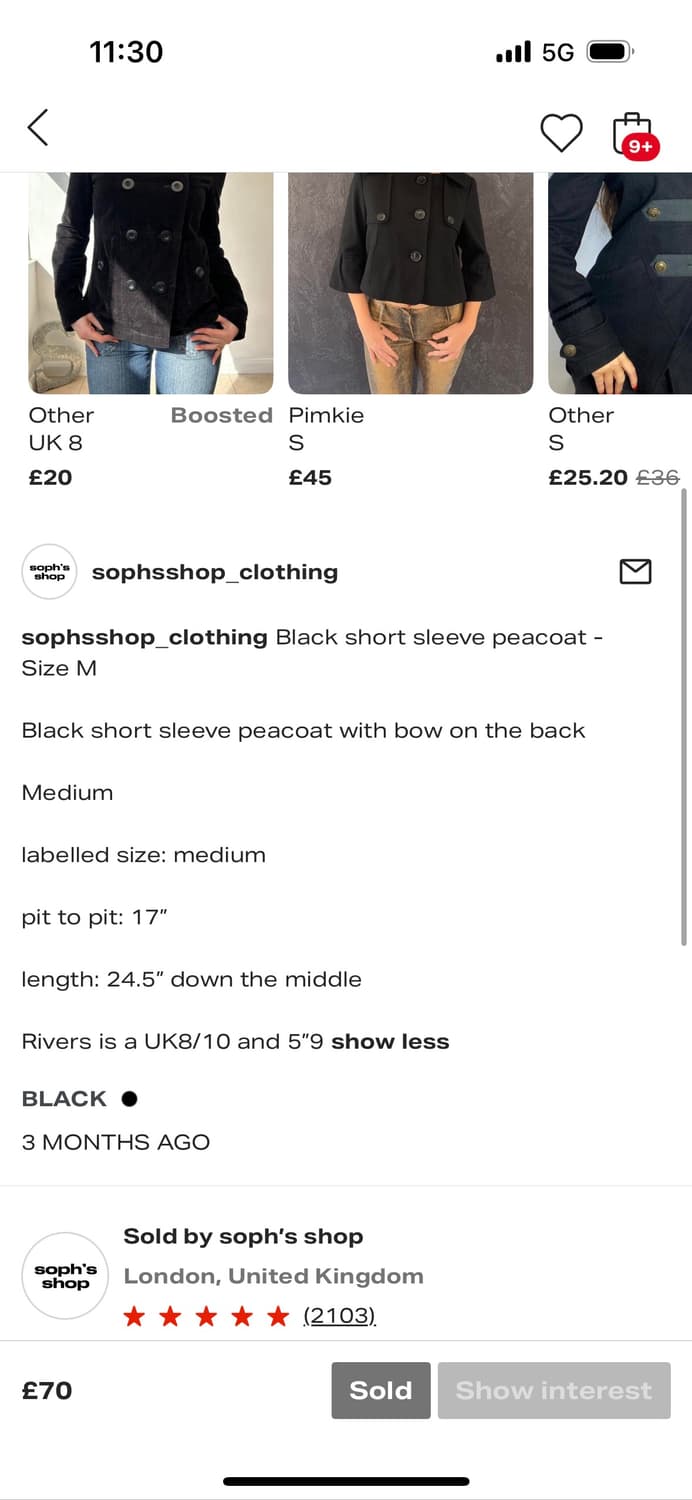 Soph’s shop vintage peacoat 빈티지 피코트 단추 상품이미지7